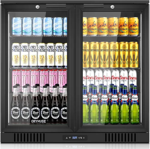 Miniatura 14 de ORYMUSE Refrigerador de bebidas de 20 pulgadas, refrigerador de bebidas para 145 latas con puerta de vidrio, enfriador de cerveza debajo