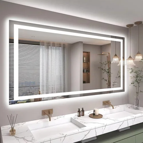 Miniatura 17 de Hivone Espejo de Baño LED de 24X32 con Luces, Antivaho, Regulable, Retroiluminado + Iluminado Frontal, Espejo Inteligente de Tocador de Baño
