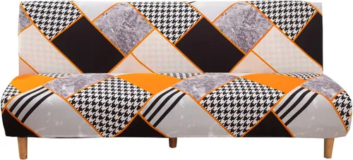 Miniatura 16 de ele ELEOPTION Funda de Sofá Cama sin Brazos Triangular Gris Funda Deslizable Elástica Fundas de Sofá Plegable Fundas de Sofá Fundas de Futón