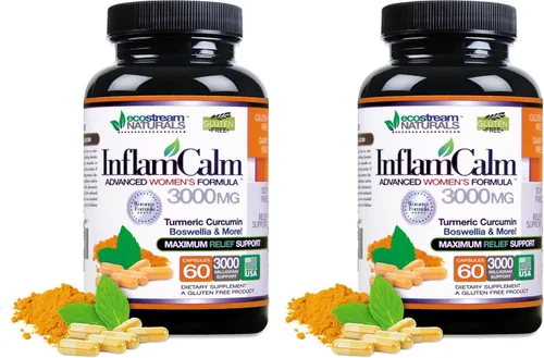 Miniatura 7 de Fórmula 3000 InflamCalm Advanced para mujer con cúrcuma, curcumina, enzimas y boswellia. Vegetariana, sin gluten - (el embalaje puede variar)