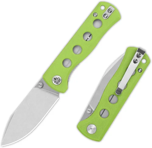 Miniatura 12 de QSP Canary Folder - Cuchillo plegable de bolsillo, hoja de 7.21 cm Sandvik 14C28N con acabado negro lavado a la piedra, mango G10 negro, bloqueo