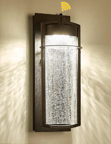 Miniatura 9 de Lámpara de pared del atardecer al amanecer, moderna iluminación de pared al aire libre con cristal agrietado, lámpara de montaje en pared exterior