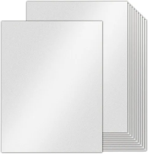 Miniatura 12 de Goefun - 100 hojas de cartulina azul brillante de 8.5 x 11 pulgadas, papel metálico de 80 libras para invitaciones, bodas, fiestas, duchas azul