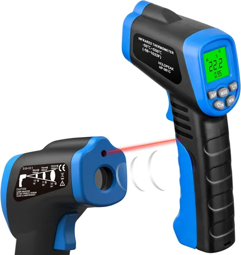 HOLDPEAK 981C - Termómetro digital láser infrarrojo sin contacto, pistola de temperatura de calor IR de lectura instantánea de -58 a 1022 ℉ (-50 a