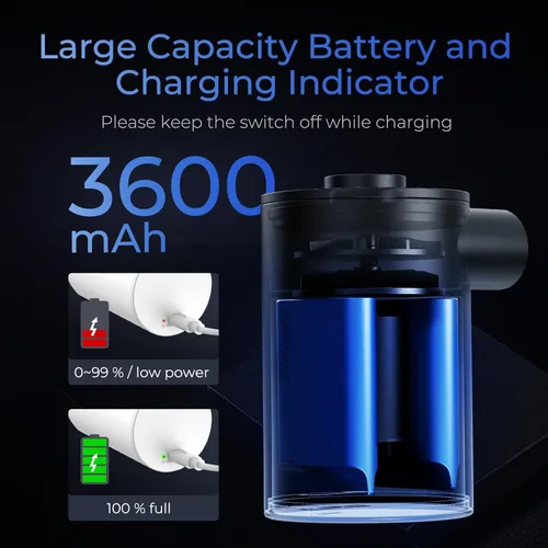 Miniatura 5 de FLEXTAILGEAR MAX Pump 2020 - Bomba de aire portátil con batería de 3600 mAh, bomba de aire recargable por USB, inflado y desinflado rápido