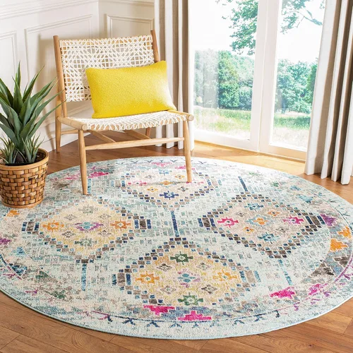 Miniatura 14 de Safavieh Madison Collection MAD418F - Alfombra de área con diamantes, Polipropileno, Gris/amarillo