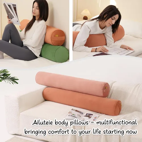 Miniatura 7 de Almohada de Abrazo – Almohada Corporal para Adultos, Almohada de Apoyo Larga para la Cama, Suave y Soportiva para un Sueño Reparador, 39.37 x 7.87