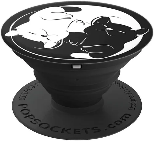 Miniatura 4 de Lindo diseño de gatos Yin Yang con fondo blanco y negro PopSockets PopGrip: agarre intercambiable para teléfonos y tabletas PopSockets PopGrip