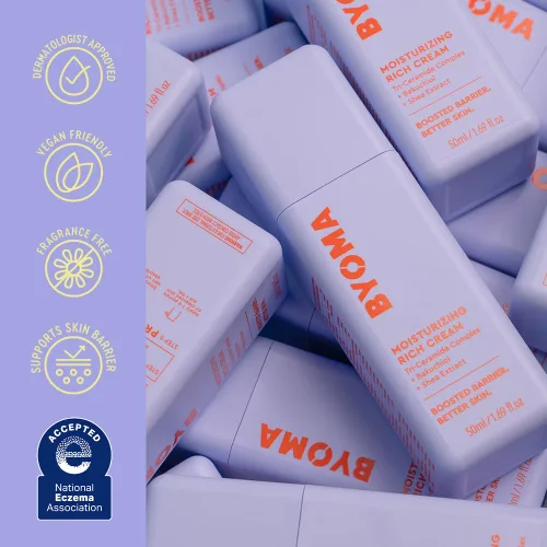 Miniatura 6 de BYOMA Crema Hidratante Rica - Loción Facial de Reparación de Barrera con Bakuchiol y Extracto de Karité - Hidratante Facial con Ceramidas para Piel