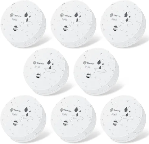 Miniatura 18 de Geevon 1 paquete de detectores de fugas de agua, sensor de agua de 100 dB, detector de inundación para sótanos, baños, lavanderías, cocinas, garajes