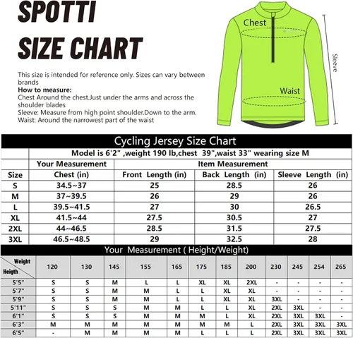 Miniatura 5 de Spotti Playera de mangas largas para ciclismo, para hombre. Remera para ciclismo, transpirable y de secado rápido.