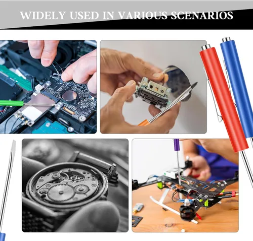 Miniatura 6 de 12 piezas de destornilladores de bolsillo mini con puntas y destornillador de bolsillo magnético con una sola punta para mecánica, electricista Con