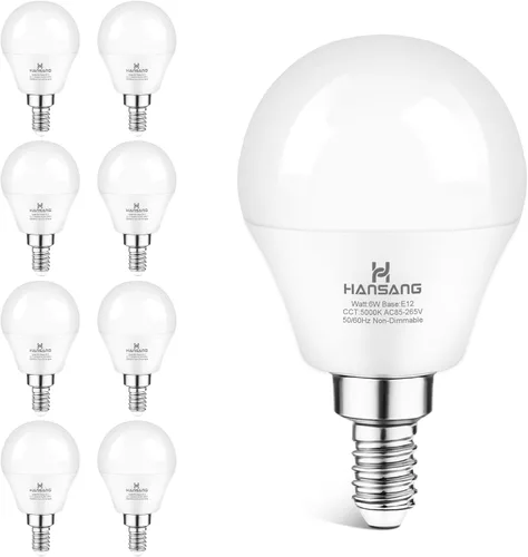 Miniatura 10 de Focos LED E12 para ventilador de techo, 60 W equivalentes, focos LED de base de candelabro E12, luz blanca cálida 2700K, focos LED de base pequeña