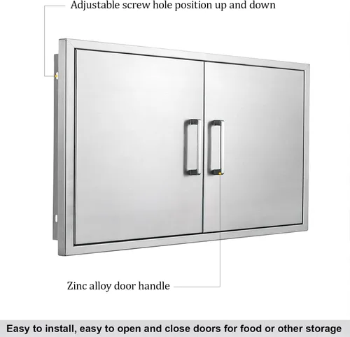 Miniatura 8 de Puerta de cocina al aire libre, 36" W21 H, puerta doble de barbacoa de acero inoxidable, isla o acceso a la cocina al aire libre Con asa