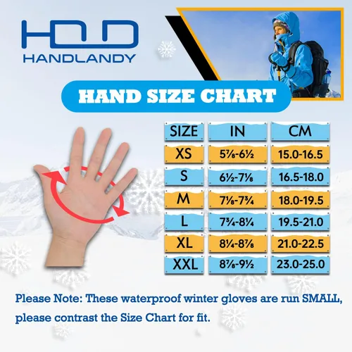 Miniatura 5 de HANDLANDY Winter Work Gloves, 3M Thinsulate Waterproof Insulated Glove for Men Women Blanco