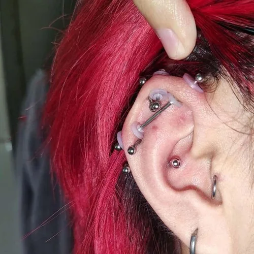 Miniatura 5 de Bloomfall Disco de perforación transparente para tratamiento de perforación de nariz, aretes de silicona para almohadillas curativas de queloides