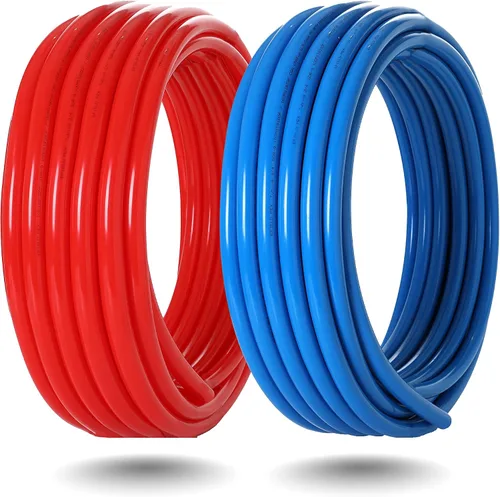 Miniatura 7 de EFIELD Pex-b Tubos con certificación NSF azul y rojo de 1/2 pulgada, 2 x 100 pies (200 pies) de longitud y 4 válvulas de bola de cierre Pex de 1/2
