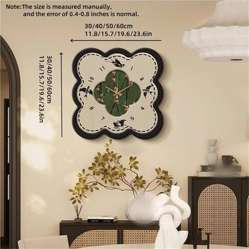 Miniatura 2 de Clock Retro Flower Frameless Wall Clock with Numeral Scale, Battery Operated Silent Decorative Clock for Living Room Decor, Bedroom School Hotel