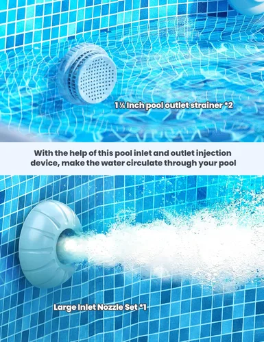 Miniatura 3 de POOLHACKER Piezas de piscina sobre el suelo, piezas de repuesto para piscinas para válvula de émbolo, kit de piezas de repuesto de puertos