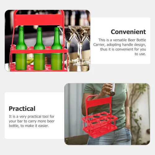 Miniatura 4 de Portabotellas de cerveza, Portabebidas para , Cesta de bastidor de cerveza, Estante portátil para botellas de cerveza, Botella de bebidas