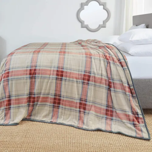 Miniatura 9 de Clara Clark Raschel - Manta de vellón de visón de piel sintética, ultra felpa, acogedora y cálida, 55 x 82 pulgadas, color gris a cuadros