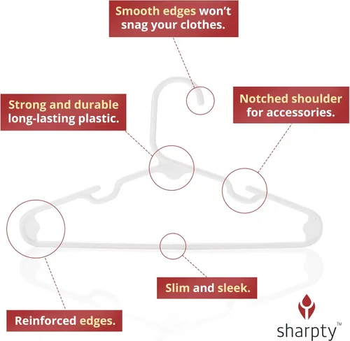 Miniatura 2 de Sharpty Perchas de plástico para niños, perchas para ropa de bebé, niños pequeños y niños, uso estándar diario, ideal para armario de niños y niñas