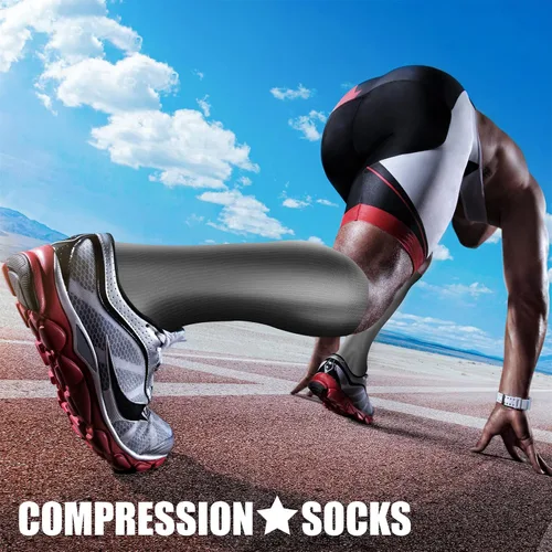 Miniatura 3 de CHARMKING Calcetines de compresión para mujeres y hombres (4 pares) de 15 a 20 mmHg es el mejor apoyo para atletismo, correr, ciclismo