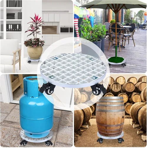 Miniatura 7 de ARTLINE Soporte rodante resistente para plantas con ruedas de bloqueo, base de rodillo para macetas de 23 pulgadas para árboles grandes en macetas