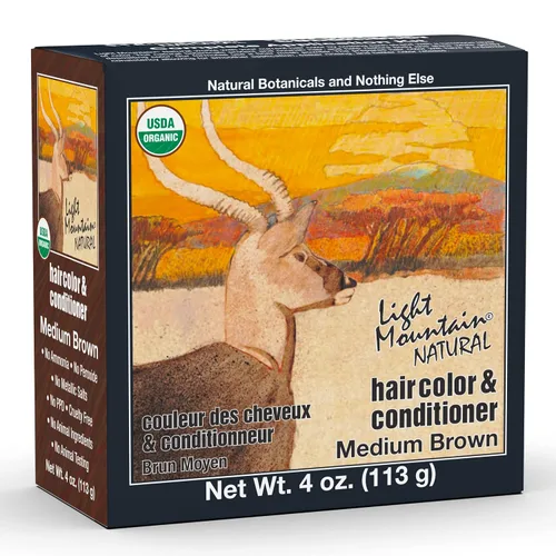 Miniatura 9 de Light Mountain Henna & Conditioner - Tinte para el cabello castaño rojizo para hombres y mujeres, polvo orgánico de hoja de henna y botánicos, sin