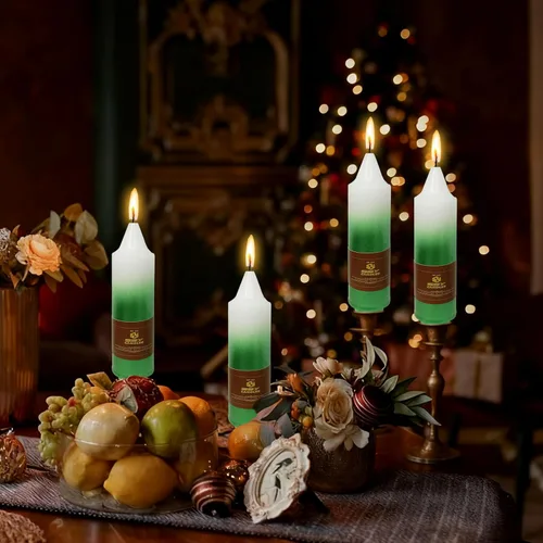 Miniatura 47 de Velas en espiral de Navidad, velas cónicas doradas, 10 pulgadas, sin perfume, para regalo de invierno, vacaciones, Navidad, decoración del hogar