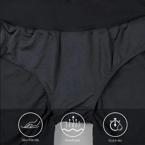 Miniatura 4 de MASKERT Womens 5 Inches Athletic Running Shorts with Zipper Pockets Quick Dry Lounge Gym Workout Shorts with Liner