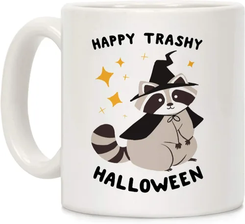 Miniatura 168 de LookHUMAN Taza de Café de Halloween – Halloween Is Meowgical Tazas, Taza de Café Espeluznante Idea de Regalos de Taza, 15 Onzas 10-Blanco