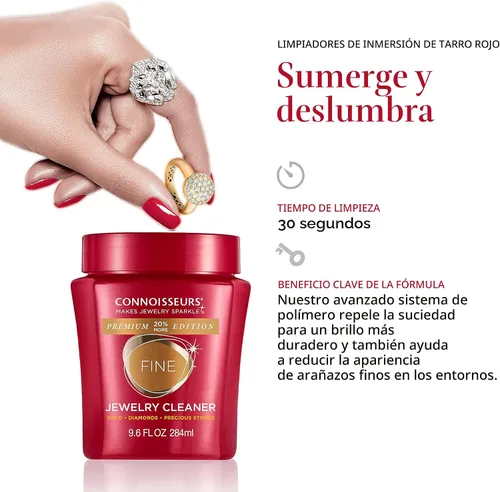 Miniatura 4 de CONNOISSEURS - Limpiador de joyas Premium Edition, tamaño de 9.6 onzas. Elige entre nuestros limpiadores para joyas finas, joyas delicadas o joyería