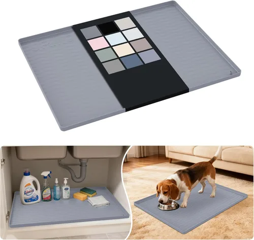 Miniatura 81 de URMONA Tapete de silicona impermeable para debajo del fregadero, 34 x 22 pulgadas, forro para estante de cocina y baño, protector de gabinetes