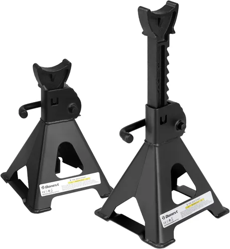 Miniatura 9 de Jack Stands 3 toneladas (6,500 lb) de acero de capacidad, 1 par de soportes de elevación rojos ajustables