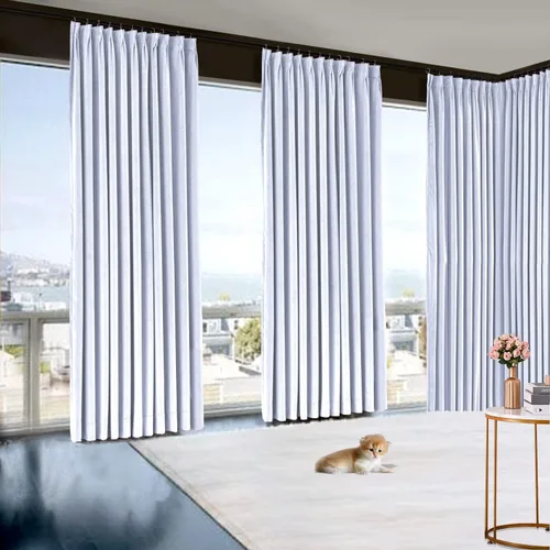 Miniatura 8 de Niyati Cortinas opacas de doble pliegue extra largas de 2 pisos, cortinas de bloqueo de luz resistentes para sala de estar, pasillo, rosa bebé, 50