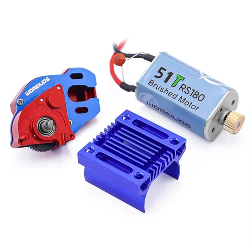 Miniatura 12 de Motor RC 050 50T Motor cepillado con caja de cambios de transmisión de aleación de aluminio para Axial SCX24 AXI00002 AXI00001 AXI90081 AXI00006 Azul