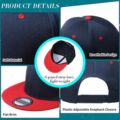 Miniatura 3 de Hicarer 30 gorras de béisbol para hombre, gorra plana a granel de ala plana