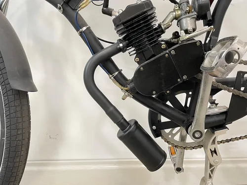 Miniatura 3 de Nueva actualización Silenciador de escape Kit de tubo y tuerca de junta para 2 tiempos 49cc 60cc 66cc 80cc motores de gas motorizado Bicicletas