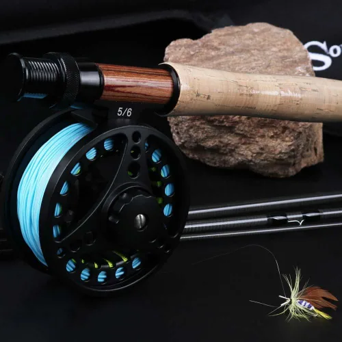 Miniatura 6 de Kit de caña y carrete Sougayilang para pesca con mosca en agua dulce y en agua salada
