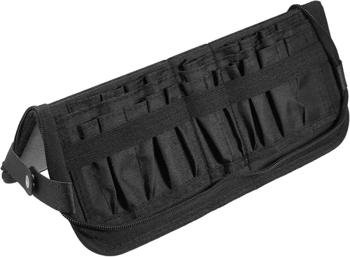 VOCOSTE Soporte plegable para brochas de maquillaje, 23 bolsillos, organizador de brochas de maquillaje, bolsa de viaje para brochas de maquillaje,