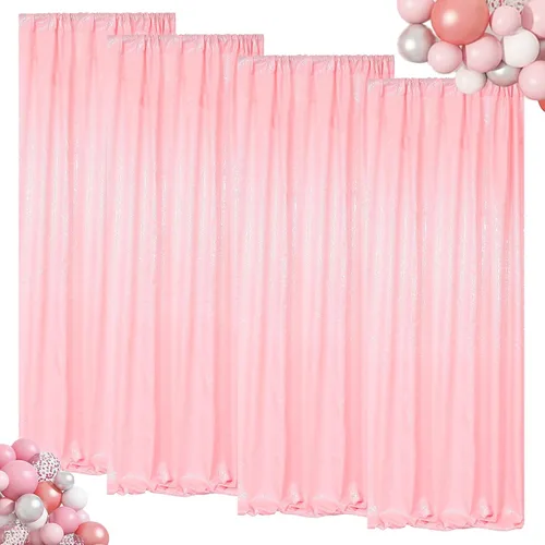 Miniatura 10 de ShinyBeauty Cortinas de lentejuelas 2 paneles 2 pies x 8 pies verde iridescente, telón de fondo para fotomatón, fondo para graduaciones, baby