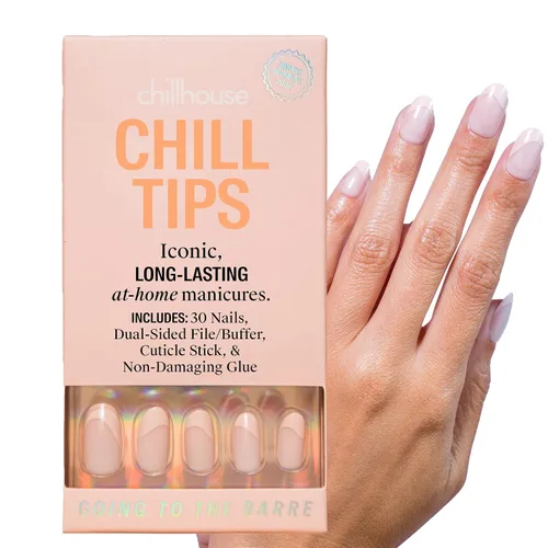 Miniatura 12 de Chillhouse - Kit de uñas a presión con punta francesa Chill Tips, Bougie Barre (almendra) - 30 formas y tamaños de uñas - 2 semanas de uso - Ajuste