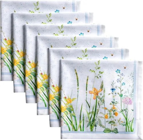 Miniatura 152 de Maison d' Hermine Happy Florals - Juego de 4 servilletas 100% algodón suave y cómodo perfectas para cenas familiares, bodas, fiestas de cóctel, 063