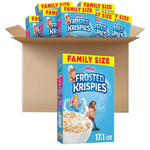 Miniatura 9 de Rice Krispies Kellogg's Frosted Krispies Cereal para desayuno, aperitivos para niños, golosinas de malvavisco, original, caja de 13 onzas (1 caja)