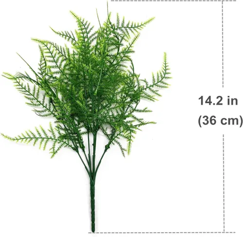 Miniatura 5 de CATTREE Plantas artificiales, plantas de plástico, arbustos, helechos, hierba, arbustos, hojas falsas, boda, hogar, jardín, terraza, centros