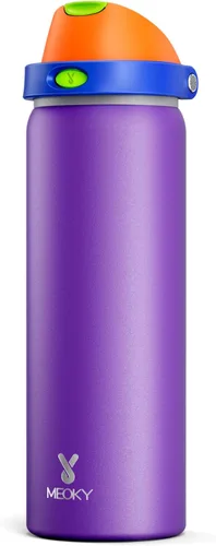 Miniatura 14 de Botella de agua aislada de 40 onzas con popote, botella de agua de metal de acero inoxidable con tapa 2 en 1, a prueba de fugas, fría durante 24