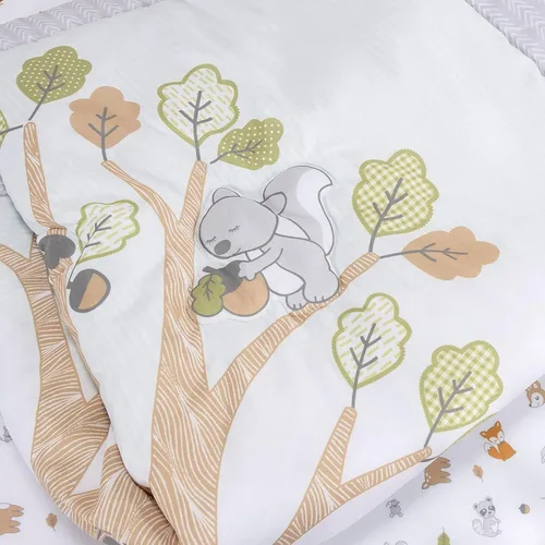 Miniatura 13 de Sammy & Lou Friendly Forest - Juego de ropa de cama para cuna de bebé de 4 piezas, incluye edredón, sábanas bajeras para cuna neutrales, falda