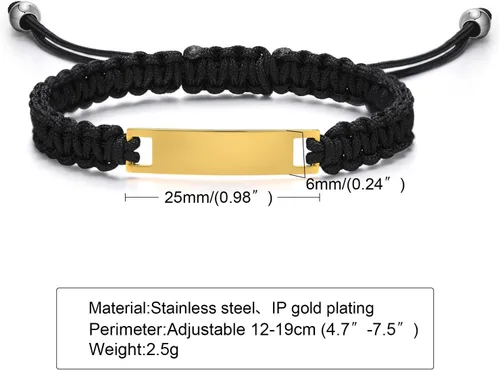 Miniatura 48 de Pulsera de barra para bebé: chapado en oro de 18 quilates, pulsera con placa de identificación personalizada para niños pequeños de mamá, nombre