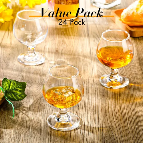 Miniatura 4 de Qunclay 24 Piezas Vasos de Chupito Lindos Copas Snifter de Coñac Pequeñas Copas Snifter de Brandy para Degustar Brandy Bebiendo Copas de Oporto